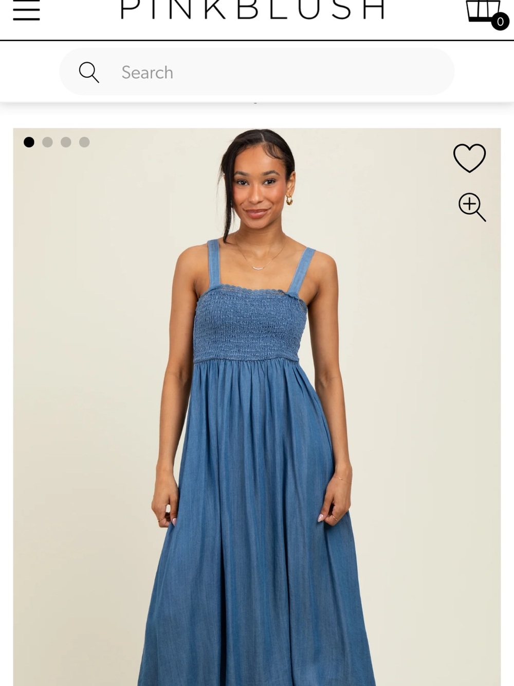 Pinkblush Blue Smocked Maxi Dress